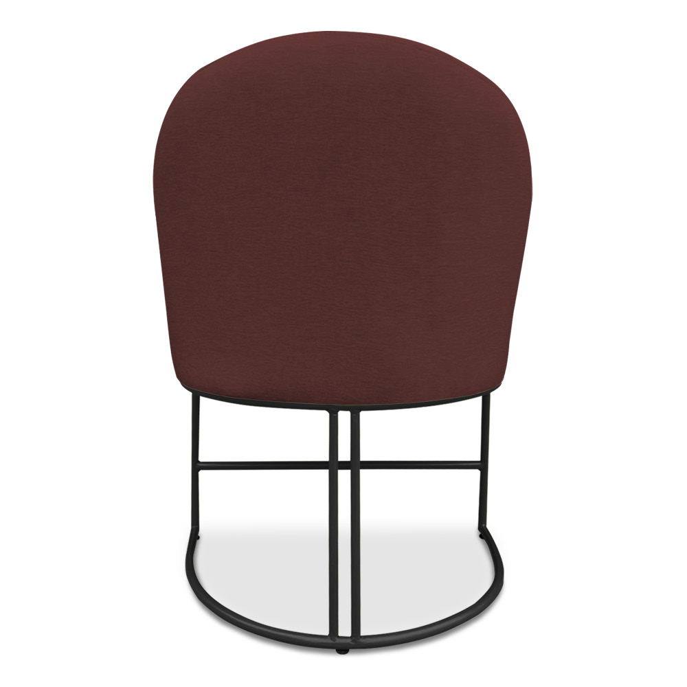 Kit 02 Cadeiras Poltrona de Jantar Bela Suede Marsala Base Metálica Industrial Preto - Pallazio
