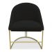 Kit 02 Cadeiras Poltrona de Jantar Bela Suede Preto Base Metálica Industrial Dourado - Pallazio