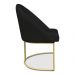 Kit 02 Cadeiras Poltrona de Jantar Bela Suede Preto Base Metálica Industrial Dourado - Pallazio