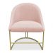 Kit 02 Cadeiras Poltrona de Jantar Bela Suede Rosa Bebê Base Metálica Industrial Dourado - Pallazio
