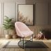 Kit 02 Cadeiras Poltrona de Jantar Bela Suede Rosa Bebê Base Metálica Industrial Preto - Pallazio