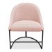 Kit 02 Cadeiras Poltrona de Jantar Bela Suede Rosa Bebê Base Metálica Industrial Preto - Pallazio