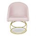 Kit 02 Cadeiras Poltrona de Jantar Bela Suede Rosa Bebê Base Metálica Luxo Dourado - Pallazio