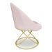 Kit 02 Cadeiras Poltrona de Jantar Bela Suede Rosa Bebê Base Metálica Luxo Dourado - Pallazio