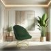 Kit 02 Cadeiras Poltrona de Jantar Bela Suede Verde Base Metálica Luxo Dourado - Pallazio