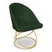 Kit 02 Cadeiras Poltrona de Jantar Bela Suede Verde Base Metálica Luxo Dourado - Pallazio