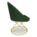 Kit 02 Cadeiras Poltrona de Jantar Bela Suede Verde Base Metálica Luxo Dourado - Pallazio