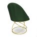 Kit 02 Cadeiras Poltrona de Jantar Bela Suede Verde Base Metálica Luxo Dourado - Pallazio