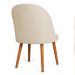 Kit 02 Cadeiras Poltrona de Jantar Luna Suede Bege Pés Palito Castanho - Pallazio