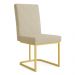 Kit 02 Cadeiras de Jantar Estofada Siena Linho Dourado Base de Ferro Dourada - Pallazio