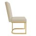 Kit 02 Cadeiras de Jantar Estofada Siena Linho Dourado Base de Ferro Dourada - Pallazio