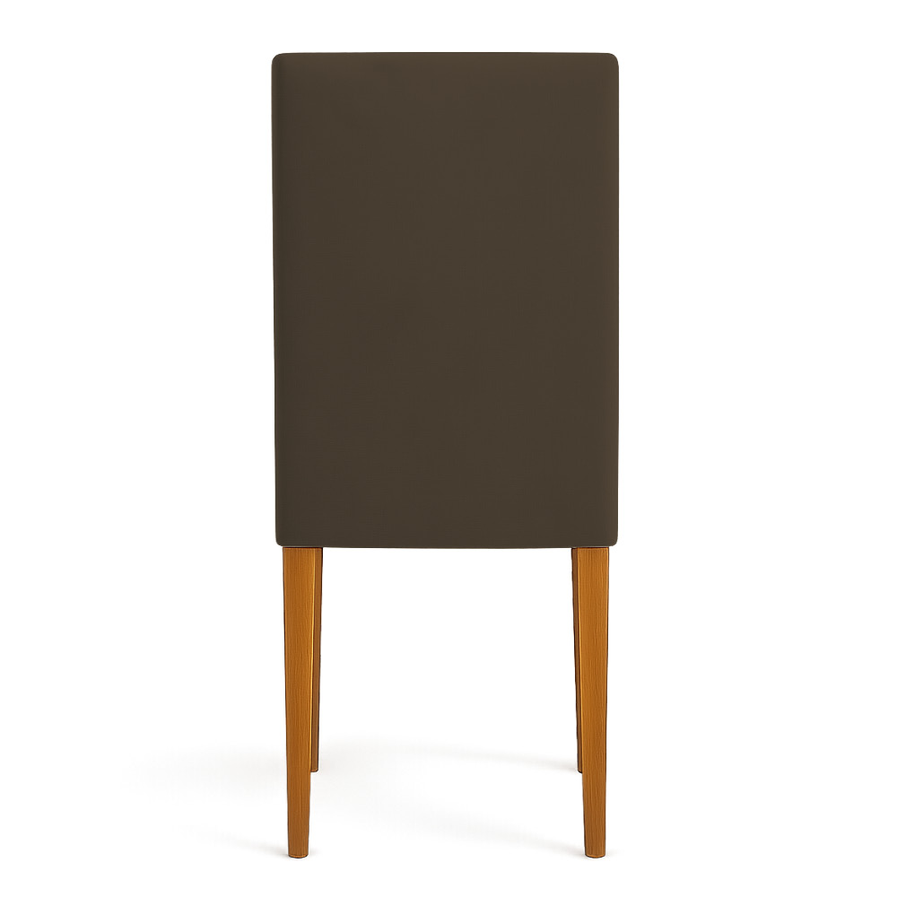 Kit 02 Cadeiras de Jantar Estofada Siena Veludo Marrom Pés Trapézio Castanho - Pallazio