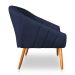 Kit 02 Poltronas Bianca Suede Azul Marinho Pés Palito Castanho - Pallazio