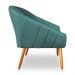 Kit 02 Poltronas Bianca Suede Azul Turquesa Pés Palito Castanho - Pallazio