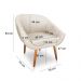 Kit 02 Poltronas Bianca Suede Bege Pés Palito Castanho - Pallazio