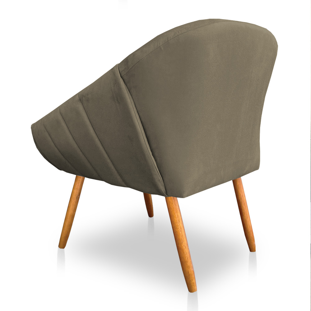 Kit 02 Poltronas Bianca Suede Marrom Rato Pés Palito Castanho - Pallazio