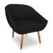 Kit 02 Poltronas Bianca Suede Preto Pés Palito Castanho - Pallazio