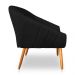Kit 02 Poltronas Bianca Suede Preto Pés Palito Castanho - Pallazio