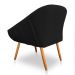 Kit 02 Poltronas Bianca Suede Preto Pés Palito Castanho - Pallazio