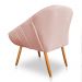 Kit 02 Poltronas Bianca Suede Rosa Bebê Pés Palito Castanho - Pallazio