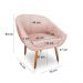 Kit 02 Poltronas Bianca Suede Rosa Bebê Pés Palito Castanho - Pallazio