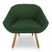 Kit 02 Poltronas Bianca Suede Verde Pés Palito Castanho - Pallazio