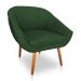 Kit 02 Poltronas Bianca Suede Verde Pés Palito Castanho - Pallazio