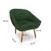 Kit 02 Poltronas Bianca Suede Verde Pés Palito Castanho - Pallazio
