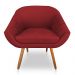 Kit 02 Poltronas Bianca Suede Vermelho Pés Palito Castanho - Pallazio