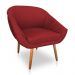 Kit 02 Poltronas Bianca Suede Vermelho Pés Palito Castanho - Pallazio