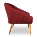Kit 02 Poltronas Bianca Suede Vermelho Pés Palito Castanho - Pallazio
