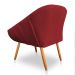 Kit 02 Poltronas Bianca Suede Vermelho Pés Palito Castanho - Pallazio