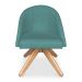 Kit 02 Poltronas Cadeira Giratória Bela Suede Azul Turquesa Base de Madeira - Pallazio