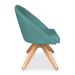 Kit 02 Poltronas Cadeira Giratória Bela Suede Azul Turquesa Base de Madeira - Pallazio