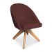 Kit 02 Poltronas Cadeira Giratória Bela Suede Marsala Base de Madeira - Pallazio