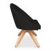 Kit 02 Poltronas Cadeira Giratória Bela Suede Preto Base de Madeira - Pallazio