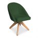 Kit 02 Poltronas Cadeira Giratória Bela Suede Verde Base de Madeira - Pallazio