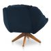 Kit 02 Poltronas Chicago Giratória Veludo Azul Marinho Base de Madeira - Pallazio