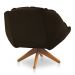 Kit 02 Poltronas Chicago Giratória Veludo Marrom Base de Madeira - Pallazio