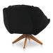 Kit 02 Poltronas Chicago Giratória Veludo Preto Base de Madeira - Pallazio