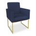 Kit 02 Poltronas Clarice Veludo Azul Marinho Base Metálica Industrial Dourado - Pallazio