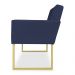 Kit 02 Poltronas Clarice Veludo Azul Marinho Base Metálica Industrial Dourado - Pallazio