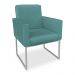 Kit 02 Poltronas Clarice Veludo Azul Turquesa Base Metálica Industrial Prata - Pallazio