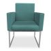 Kit 02 Poltronas Clarice Veludo Azul Turquesa Base Metálica Industrial Prata - Pallazio
