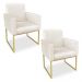 Kit 02 Poltronas Clarice Veludo Base Metálica Industrial Dourado - Pallazio