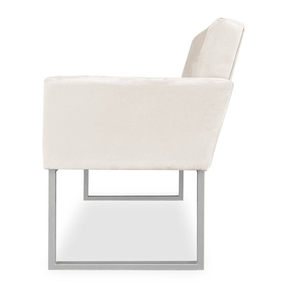 Kit 02 Poltronas Clarice Veludo Base Metálica Industrial Prata - Pallazio
