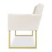 Kit 02 Poltronas Clarice Veludo Bege Base Metálica Industrial Dourado - Pallazio