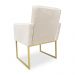 Kit 02 Poltronas Clarice Veludo Bege Base Metálica Industrial Dourado - Pallazio