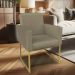 Kit 02 Poltronas Clarice Veludo Capuccino Base Metálica Industrial Dourado - Pallazio