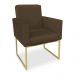Kit 02 Poltronas Clarice Veludo Marrom Base Metálica Industrial Dourado - Pallazio